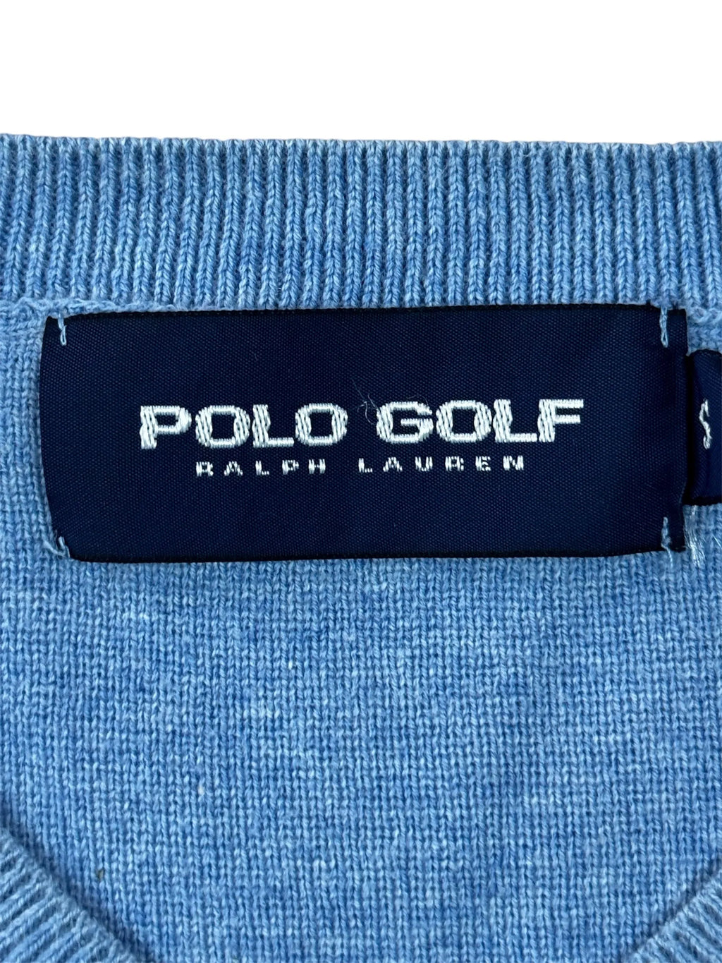 Ralph Lauren Sweatshirt in Blau, Größe S, Etikettansicht.