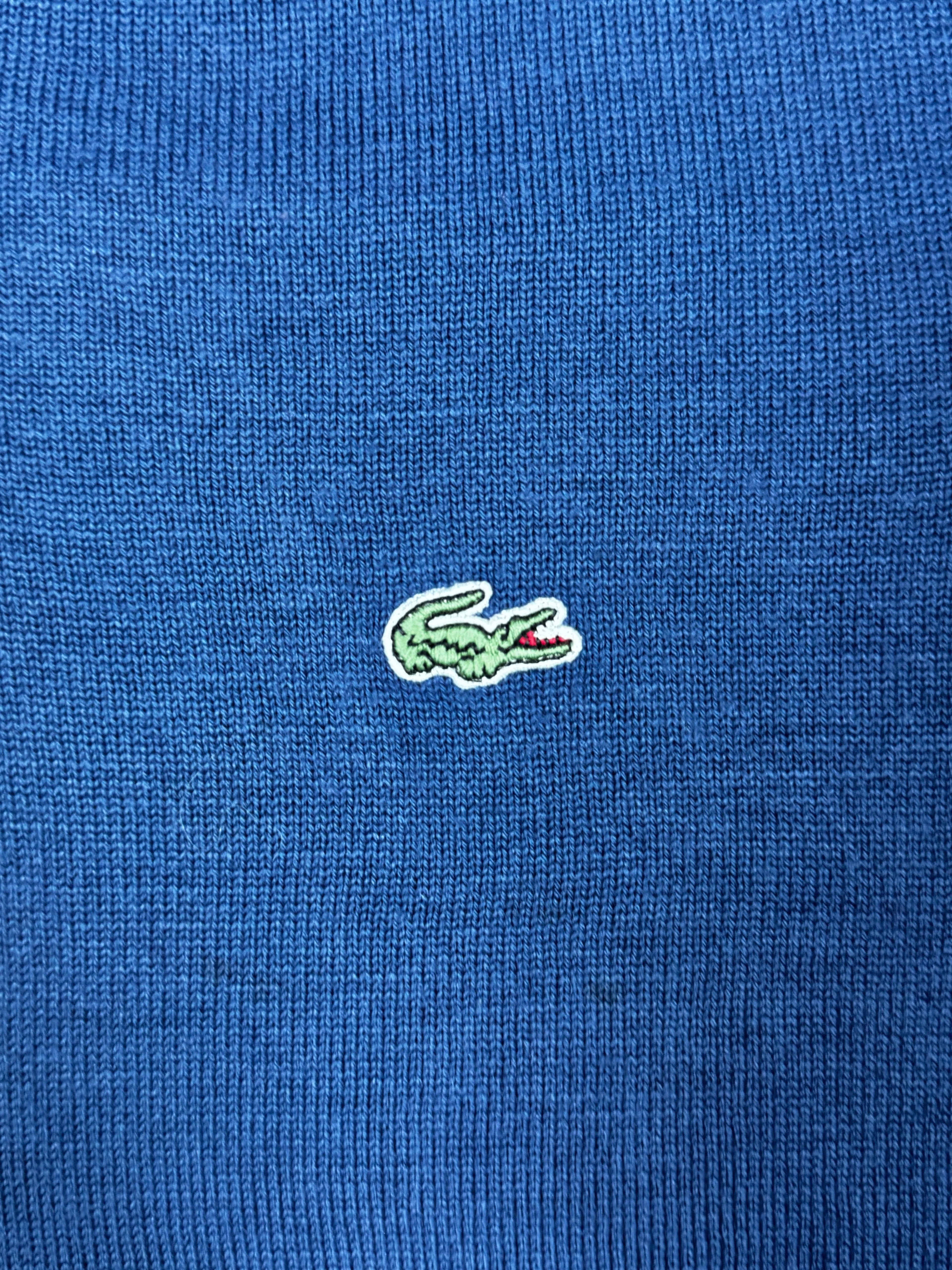 Blaues Lacoste Sweatshirt in Größe XXL mit Krokodil-Logo.