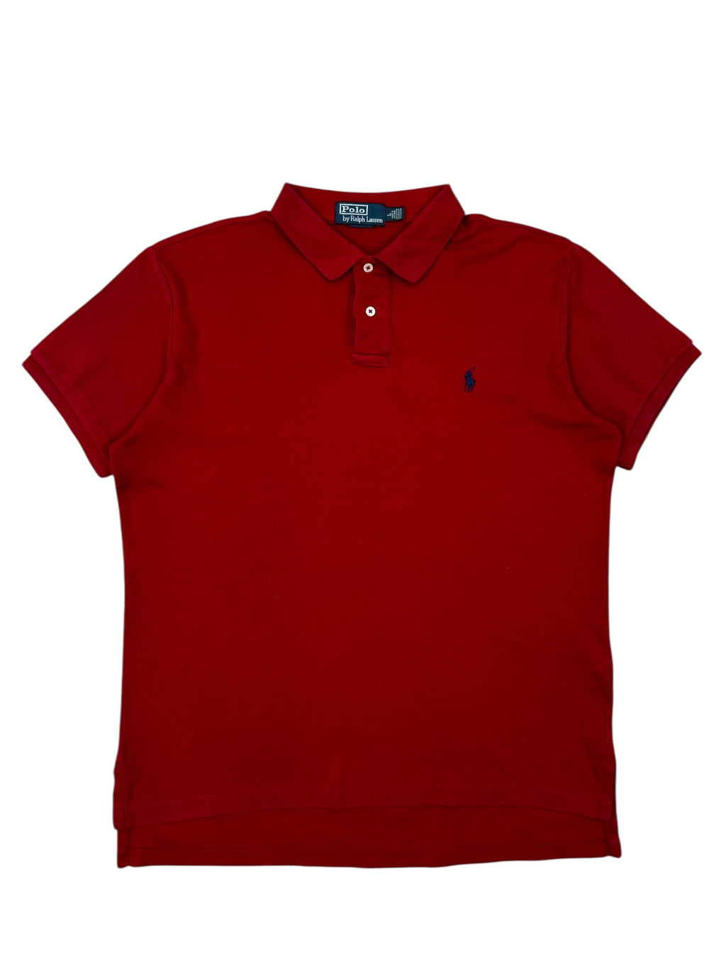 Ralph Lauren red poloshirt, size L, vintage style.