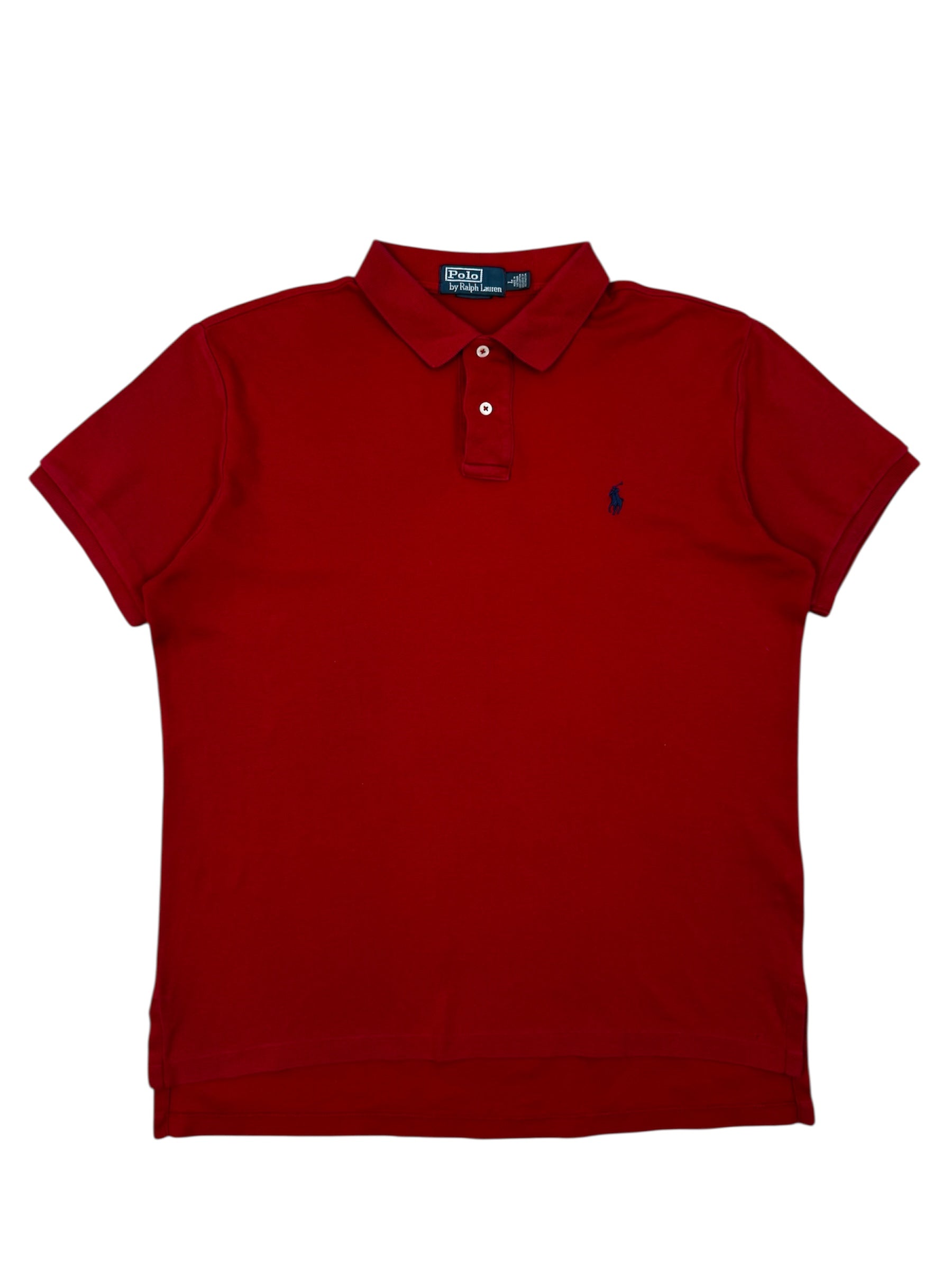 Ralph Lauren red poloshirt, size L, vintage style.