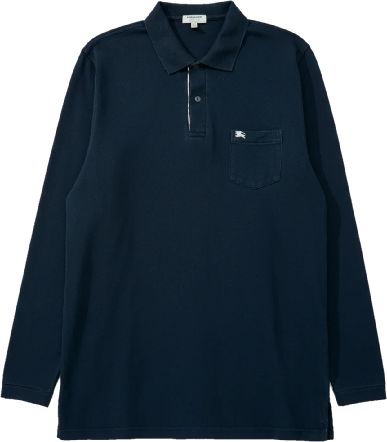 Burberry Vintage Langarm-Poloshirt Schwarz Gr. XL