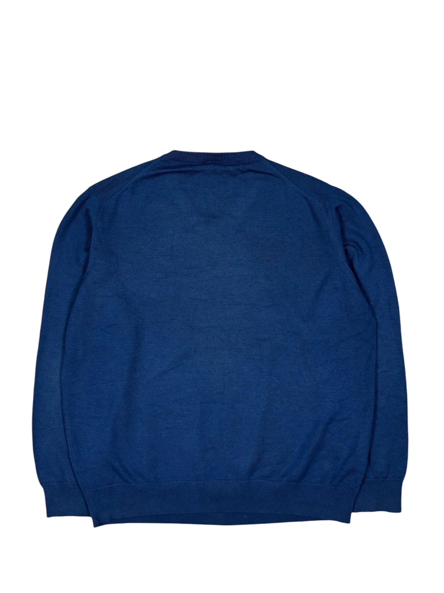 Blaues Lacoste Sweatshirt in Größe XXL, Rückansicht, lässiger Stil.