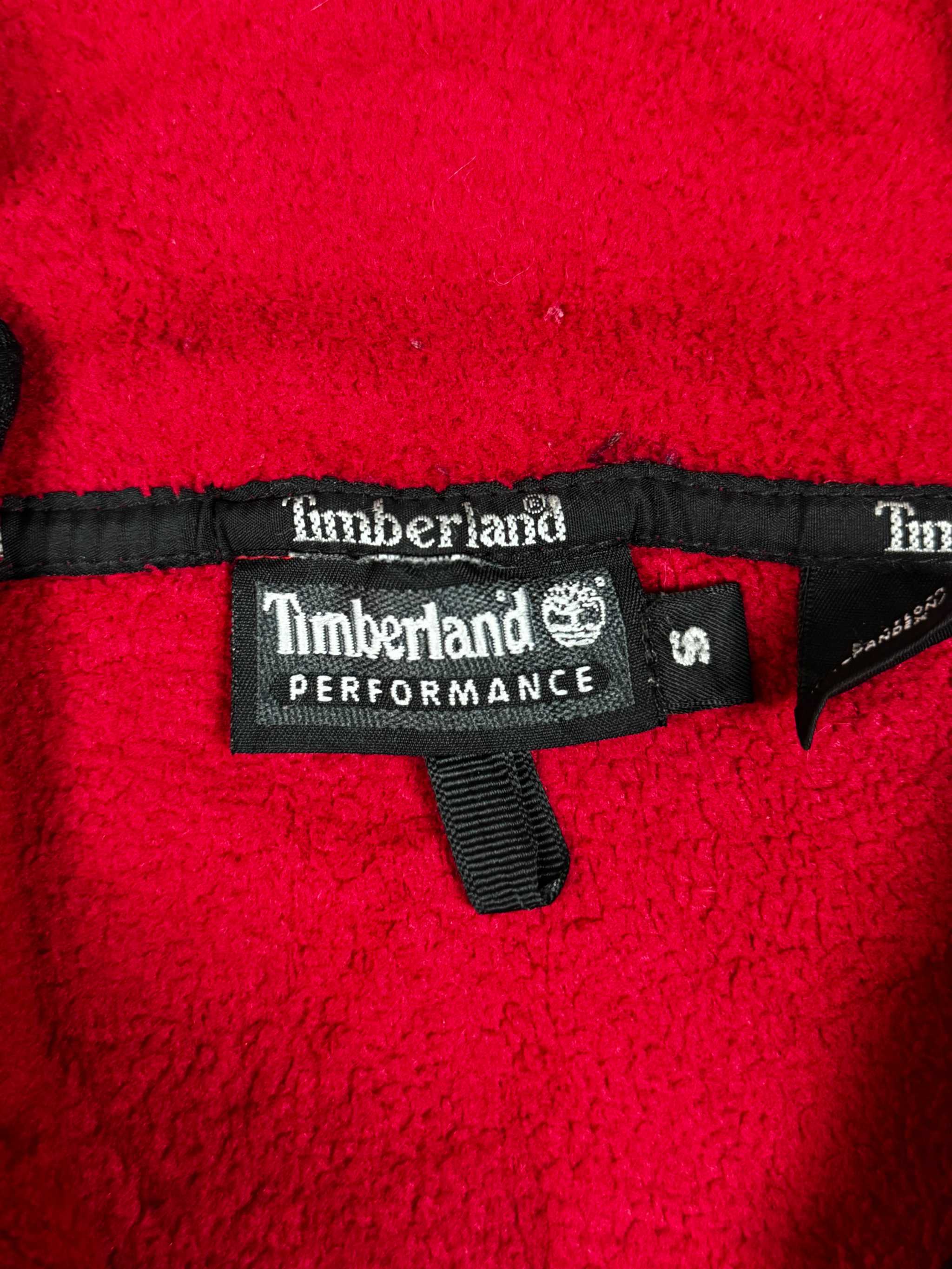 Timberland Fleecejacke, rot/schwarz, Größe S, Outdoor geeignet.