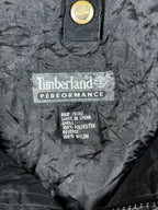 Timberland Fleecejacke mit Innenetikett, grau, Größe M, aus hochwertigem Fleece-Material.