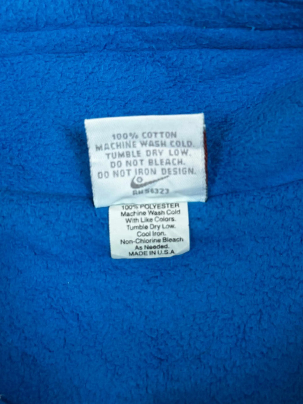 Nike Vintage Fleecejacke in Blau/Weiß, Größe 2XL, aus hochwertigem Fleece.