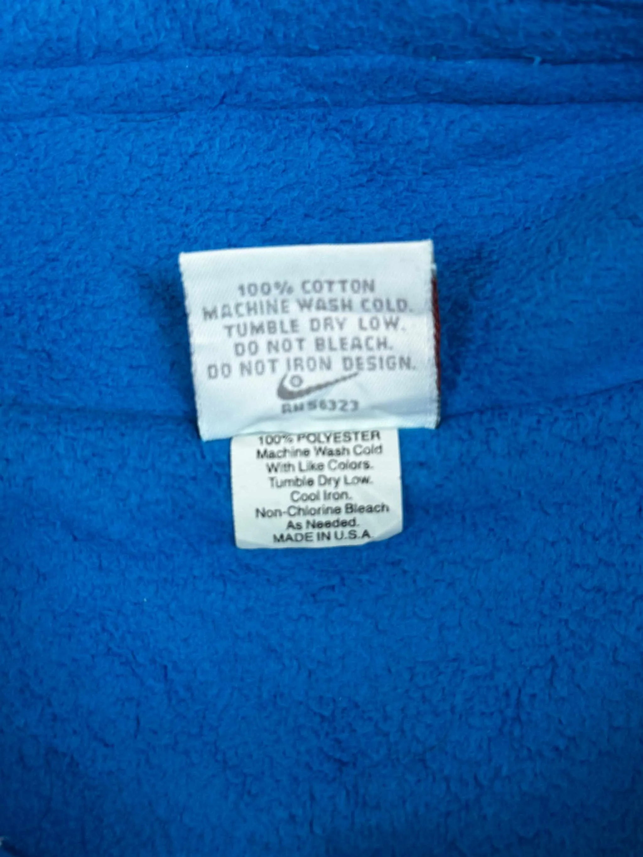 Nike Vintage Fleecejacke in Blau/Weiß, Größe 2XL, aus hochwertigem Fleece.