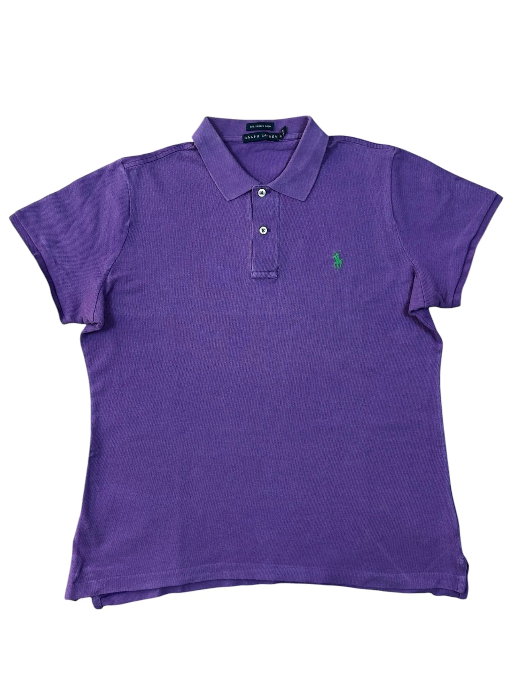 Lila Ralph Lauren Poloshirt in Größe XL, eleganter figurbetonter Schnitt.
