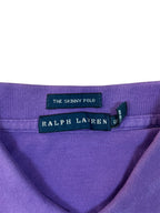 Ralph Lauren lila Poloshirt in Größe XL, eleganter figurbetonter Schnitt.