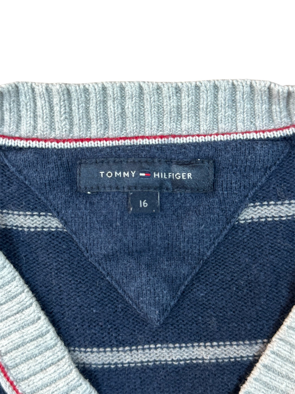 Tommy Hilfiger Pullover in Marineblau und Grau, Größe M, in sehr gutem Zustand.
