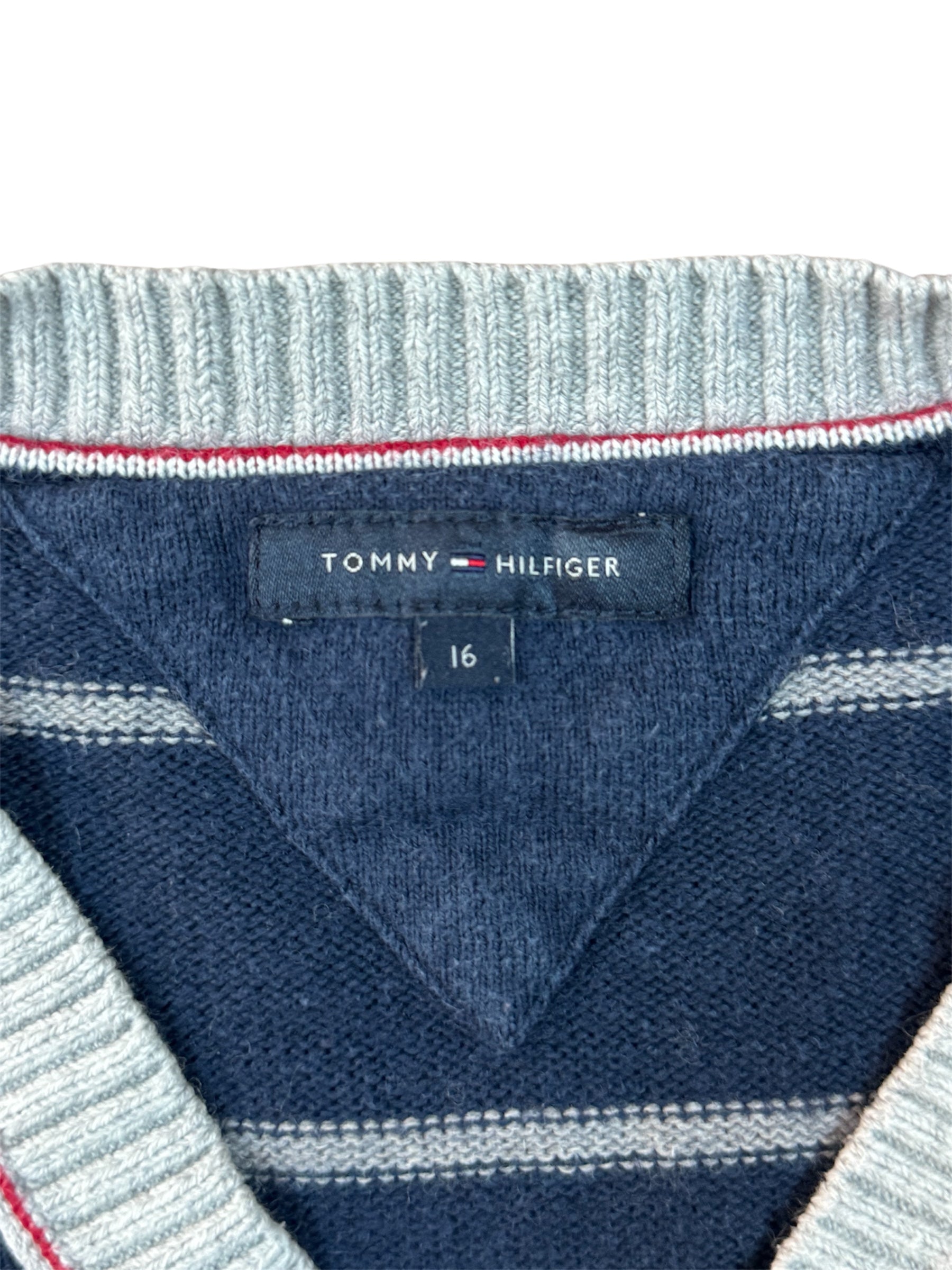 Tommy Hilfiger Pullover in Marineblau und Grau, Größe M, in sehr gutem Zustand.