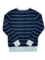 Tommy Hilfiger Pullover in Marineblau und Grau, gestreift, Größe M.