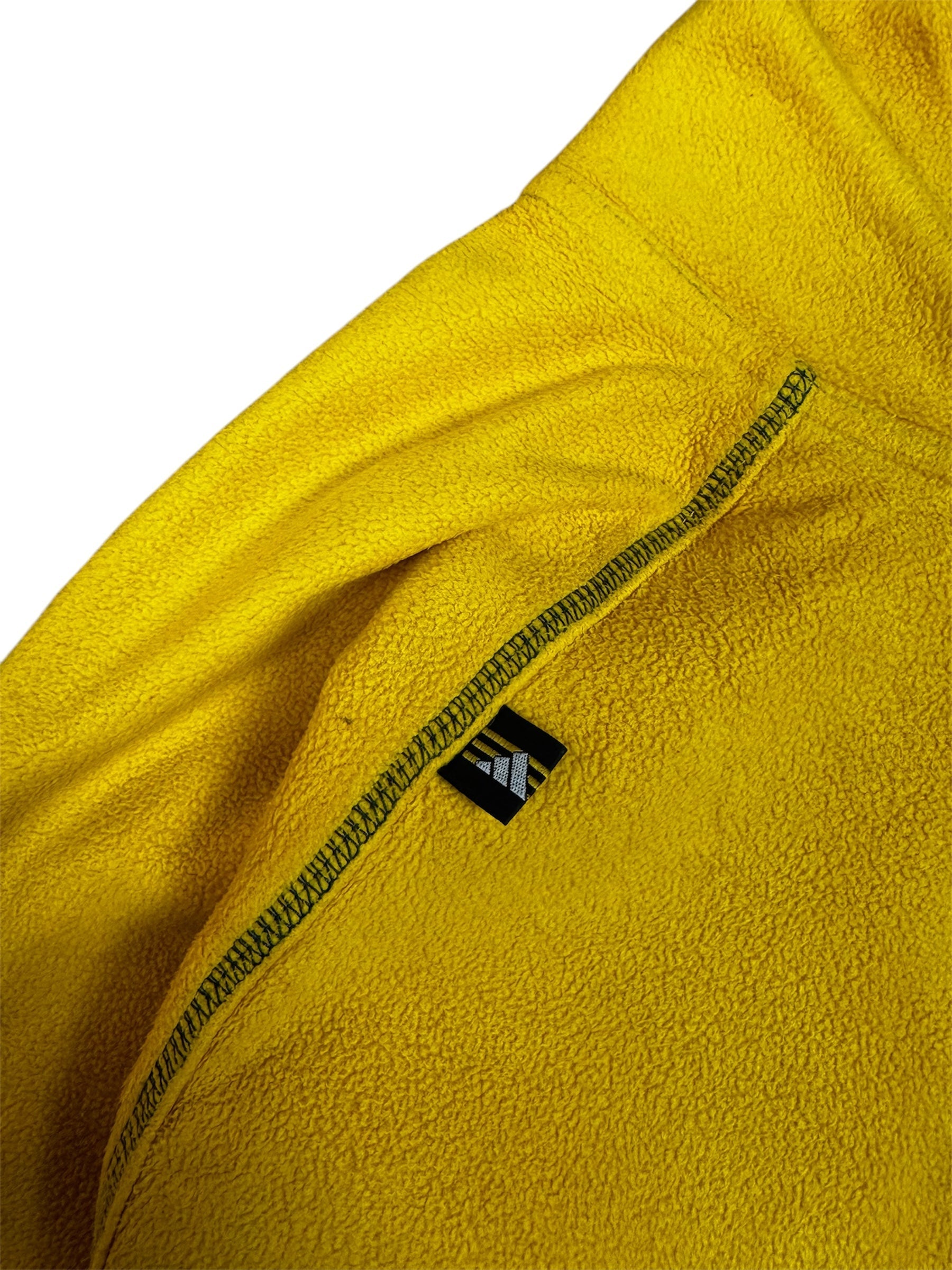 Adidas Vintage Fleece in Gelb-Schwarz, Größe S, Retro-Mode.