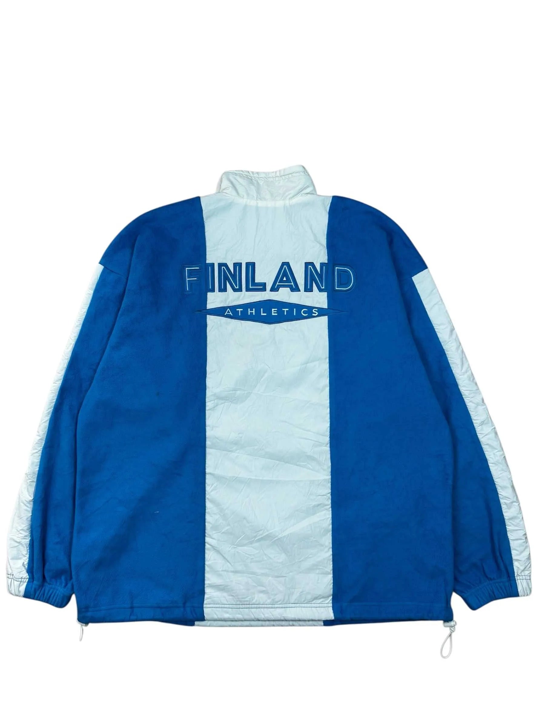 Nike Vintage Fleecejacke in Blau und Weiß, Größe 2XL, aus hochwertigem Fleece.