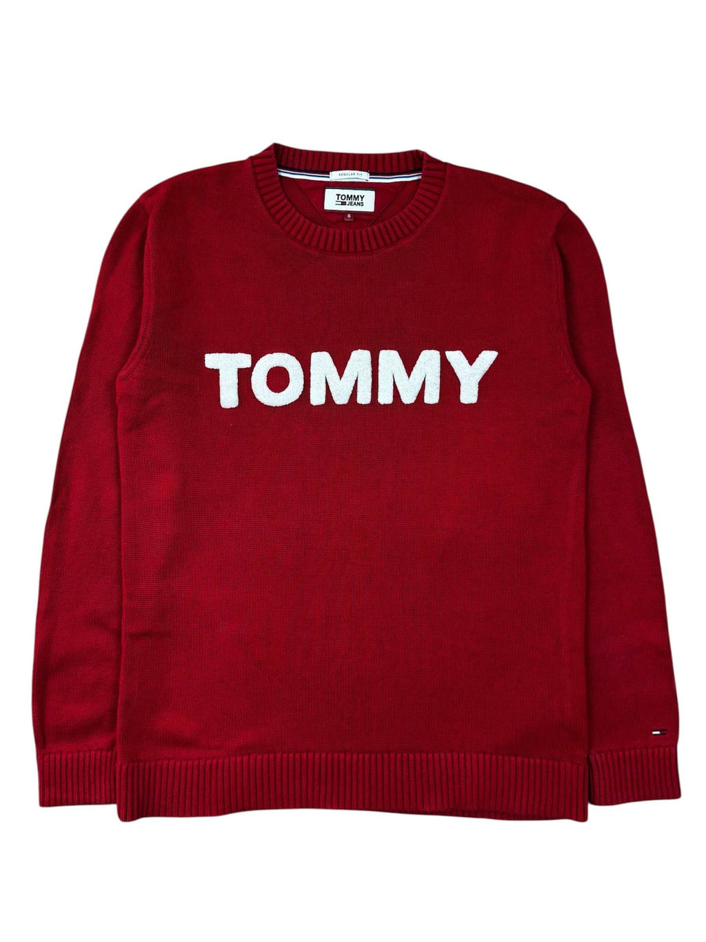 Tommy Hilfiger Pullover in Rot, Größe S, hochwertig und zeitloses Design.