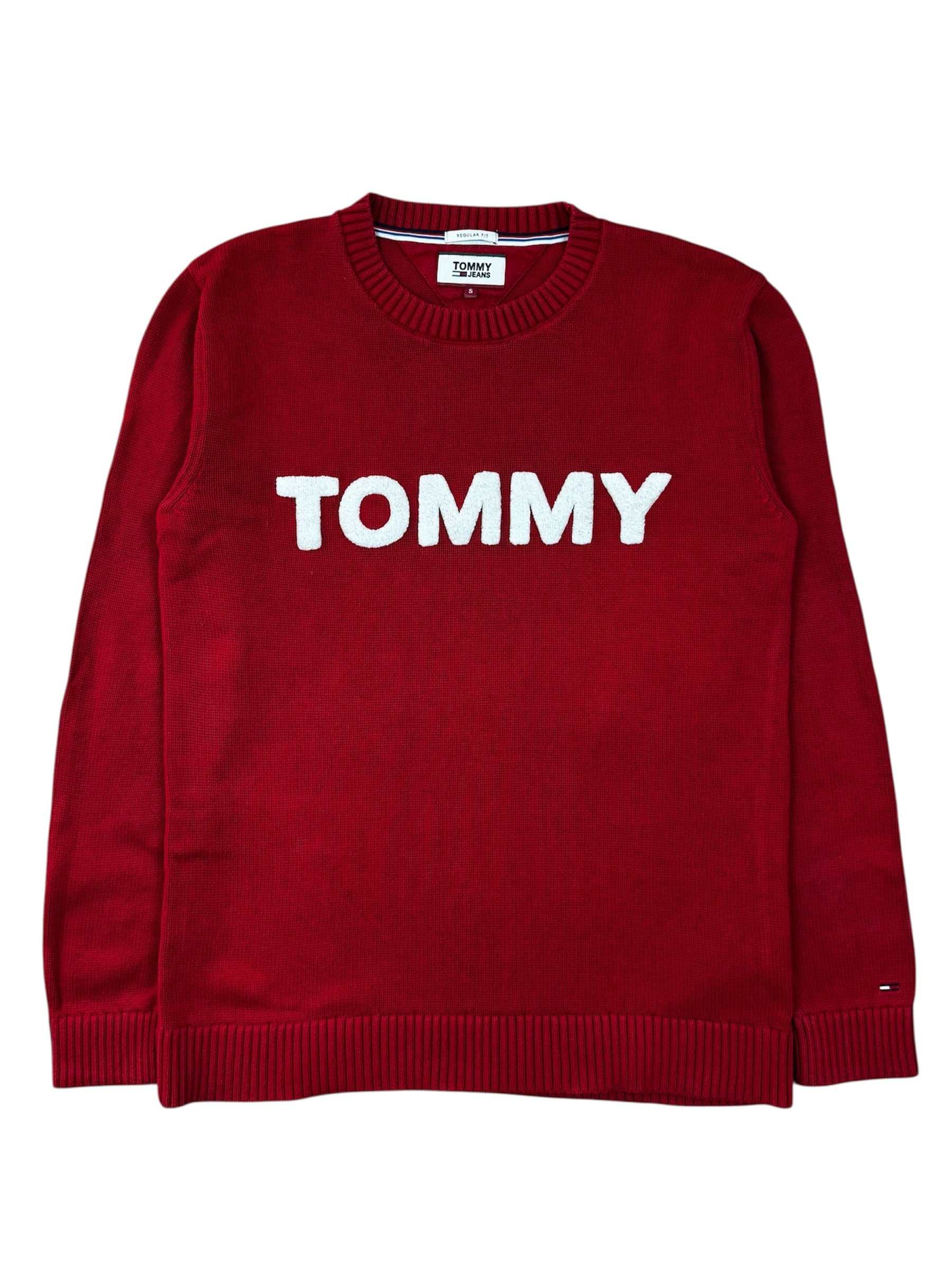Tommy Hilfiger Pullover in Rot, Größe S, hochwertig und zeitloses Design.