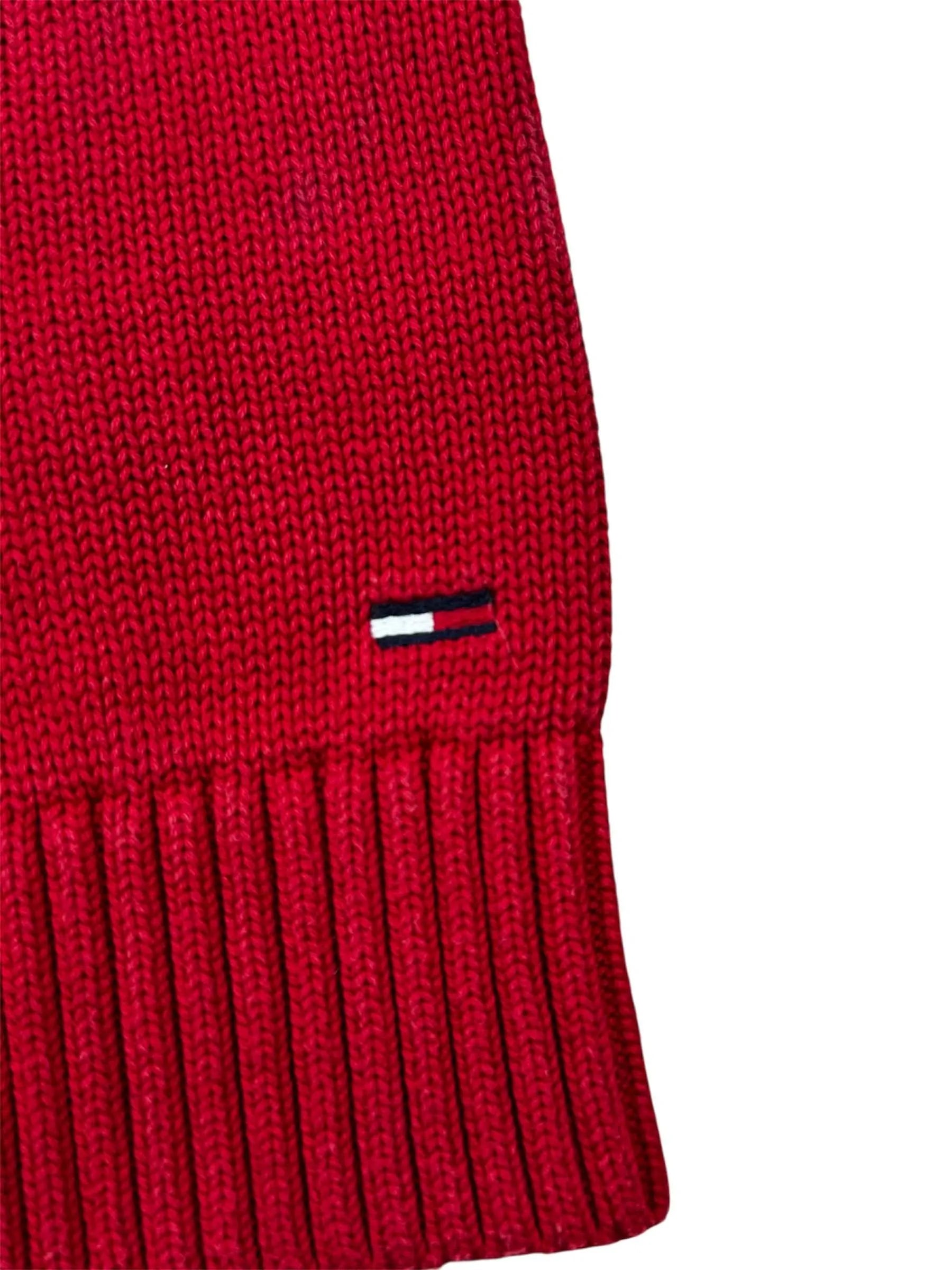 Tommy Hilfiger roter Pullover Größe S, hochwertig und zeitloses Design.