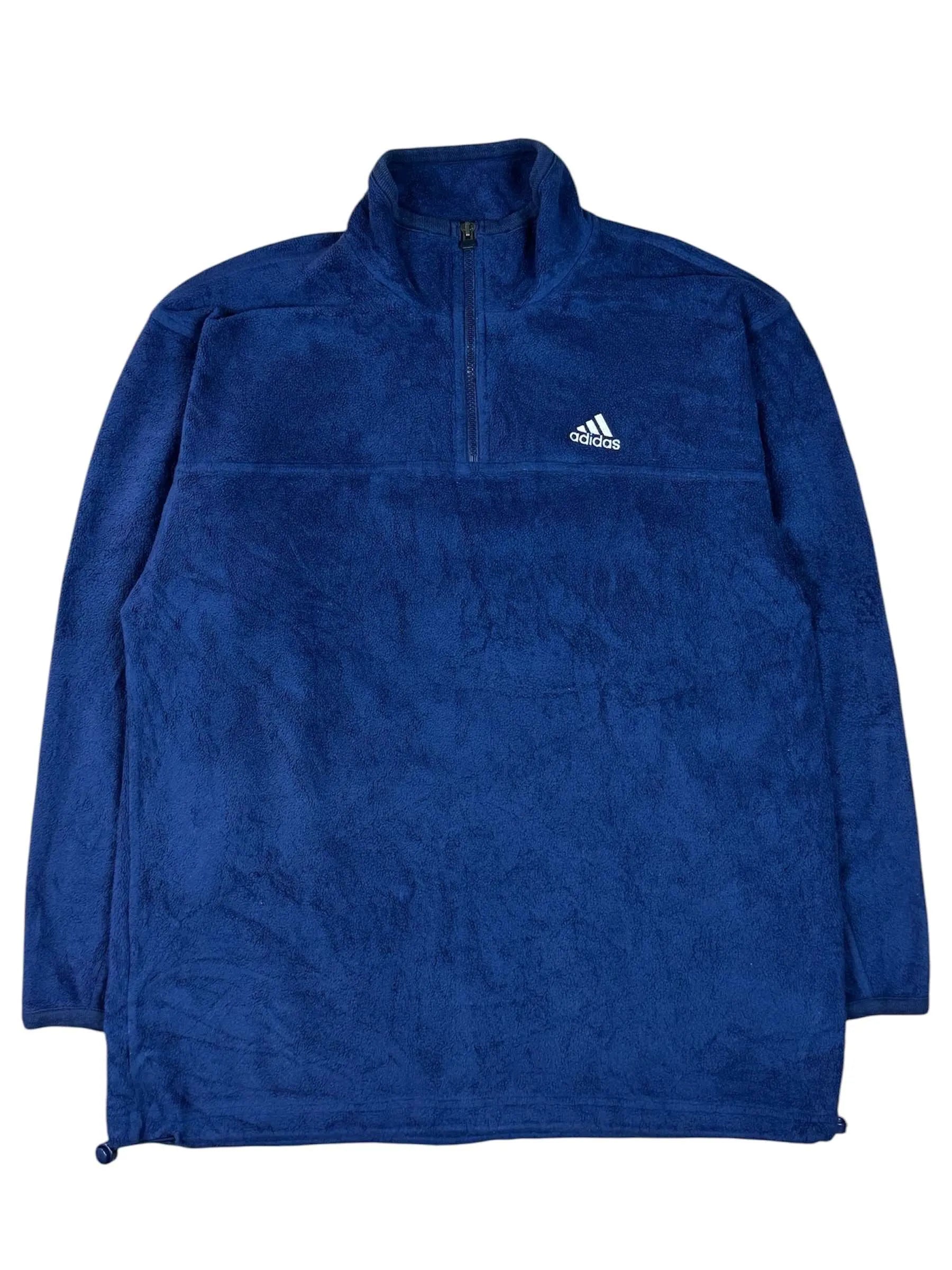 Adidas Fleecejacke dunkelblau Größe L Vintage für Herbst/Winter.