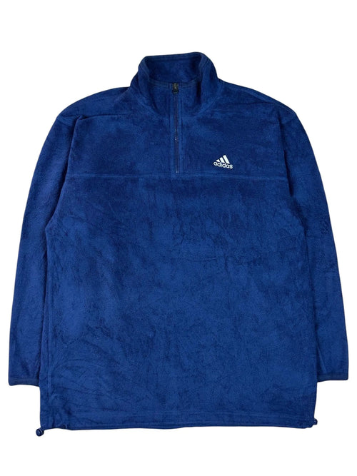 Adidas Fleecejacke dunkelblau Größe L Vintage für Herbst/Winter.