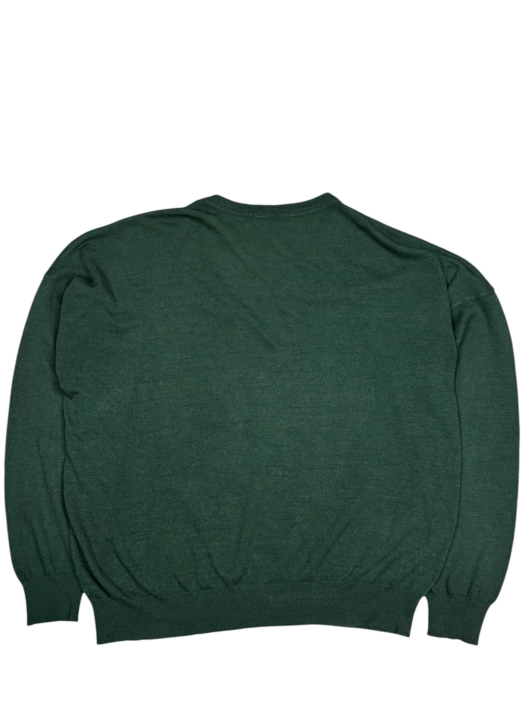 Vintage Lacoste Sweatshirt in dunkelgrün, Größe L, hohe Qualität und stilvoller Look.