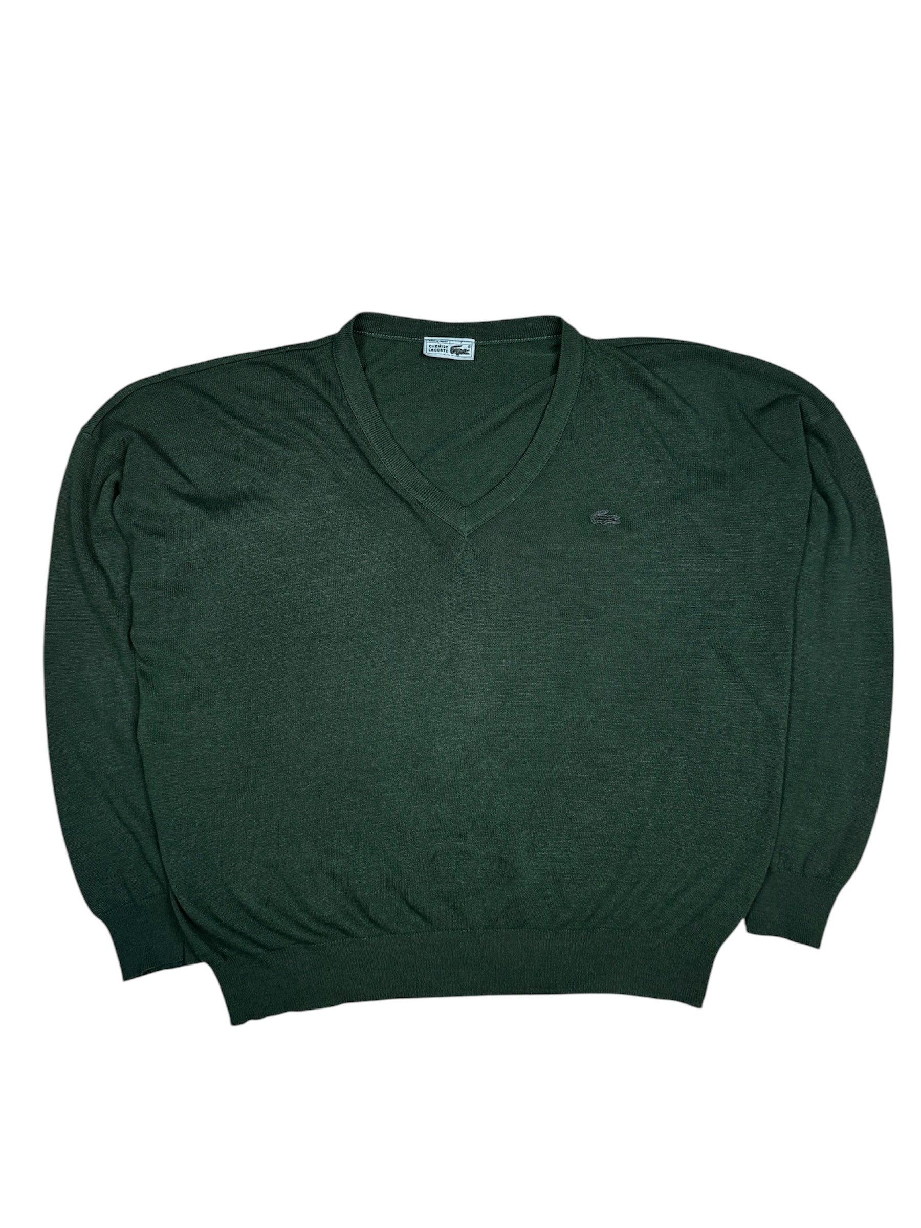 Vintage Lacoste Sweatshirt in Dunkelgrün, Größe L, zeitlos und stilbewusst.