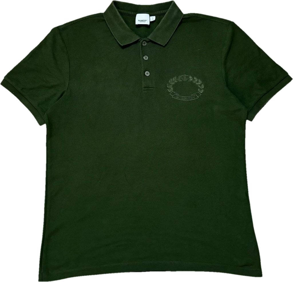 Burberry Vintage Polo Shirt Olive Green Size L