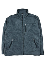 Graue Timberland Fleecejacke in Größe M, ideal für Kälteschutz und Outdoor-Aktivitäten.