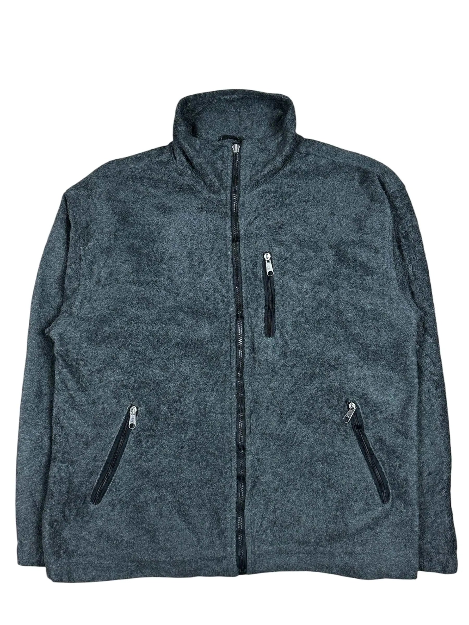 Graue Timberland Fleecejacke in Größe M, ideal für Kälteschutz und Outdoor-Aktivitäten.