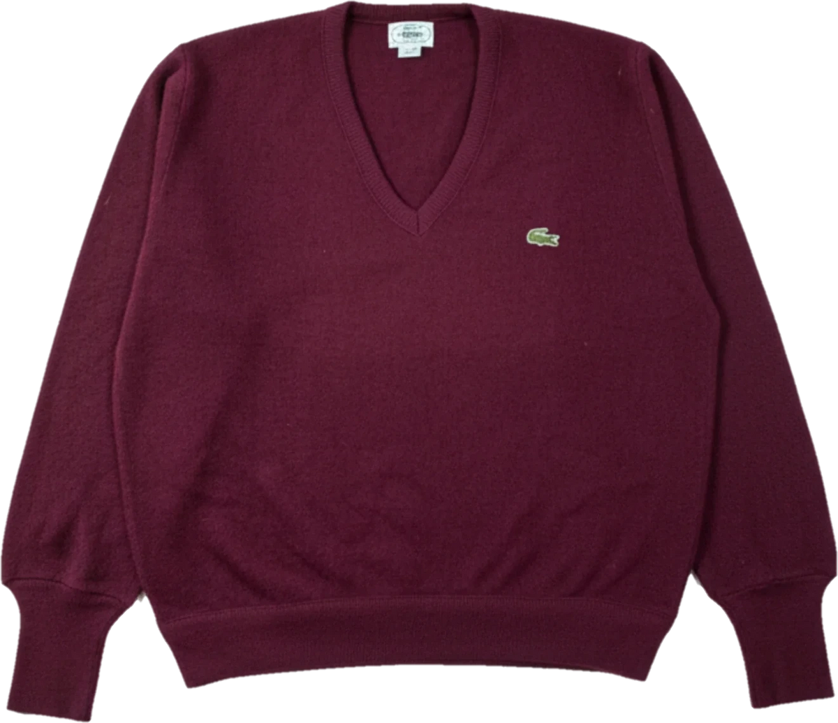 Lacoste Vintage Pullover Weinrot Gr. M