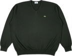 Sweat-shirt vintage Lacoste vert foncé Taille 2XL