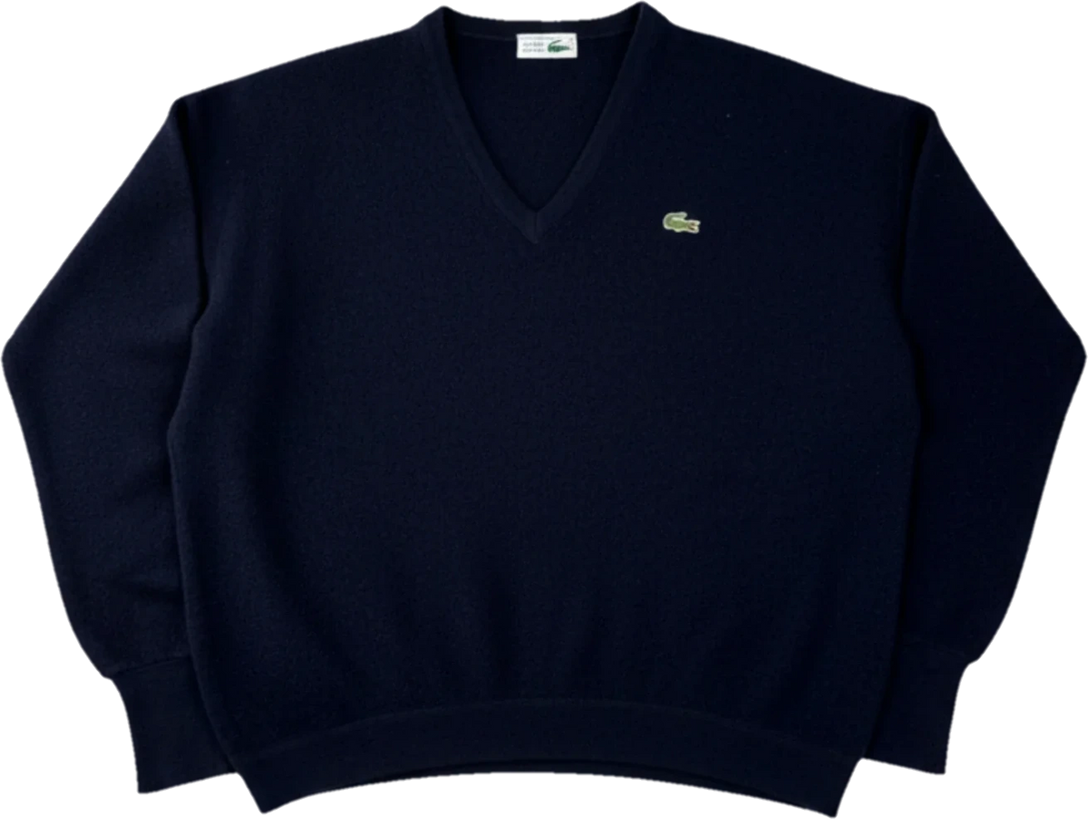Lacoste Vintage Wollpullover Dunkelblau Gr. XL
