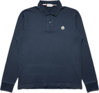 Polo vintage Moncler à manches longues bleu foncé Taille M