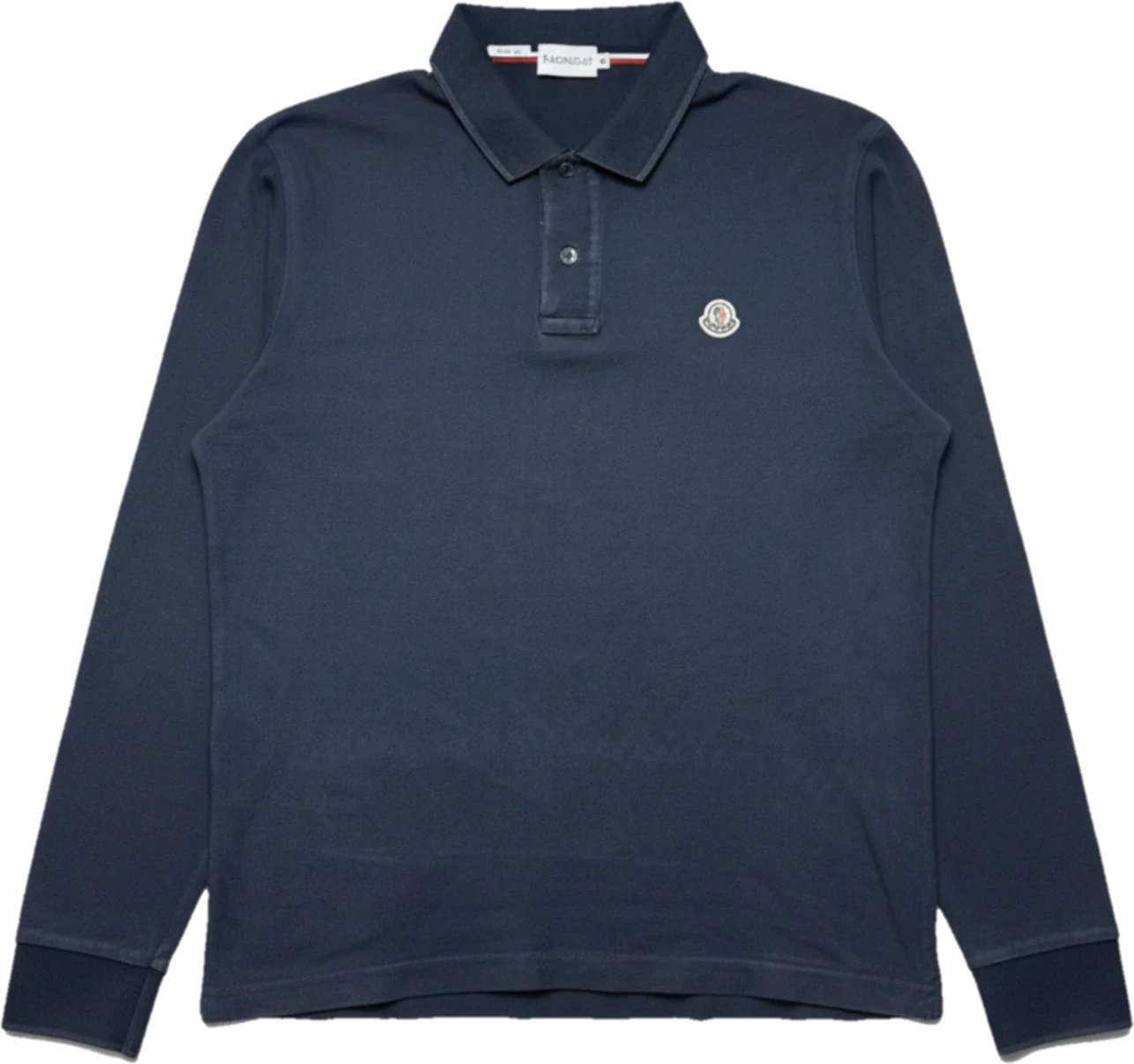 Moncler Vintage Langarm-Poloshirt Dunkelblau Gr. M