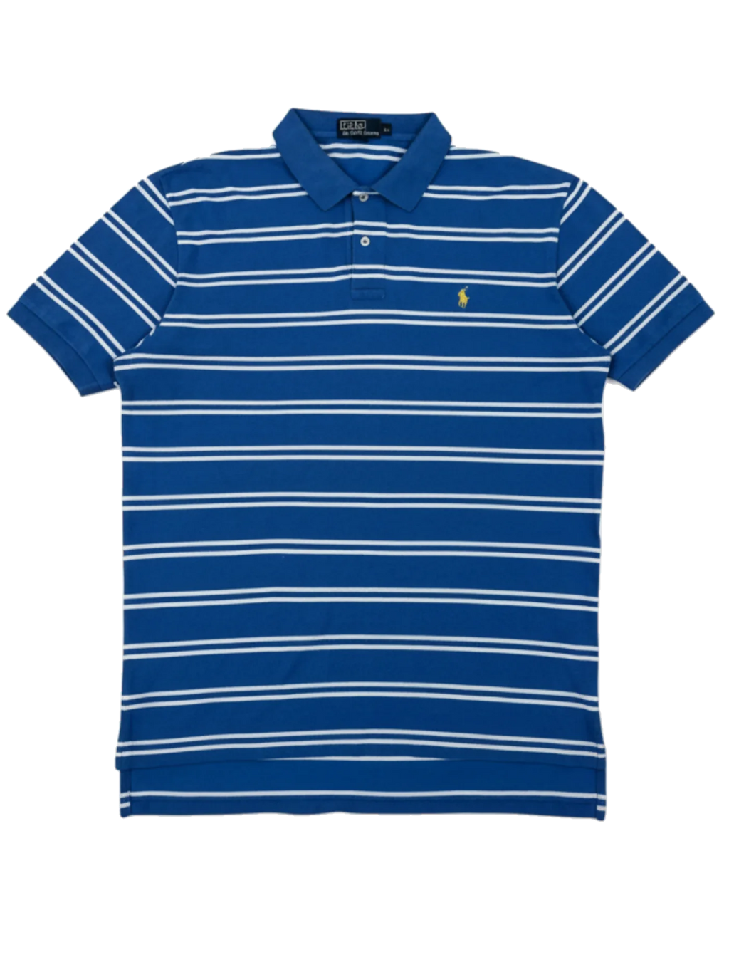 Ralph Lauren Vintage Poloshirt hellblau gestreift – freigestellt