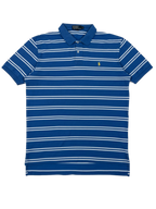 Ralph Lauren Vintage Poloshirt hellblau gestreift – freigestellt