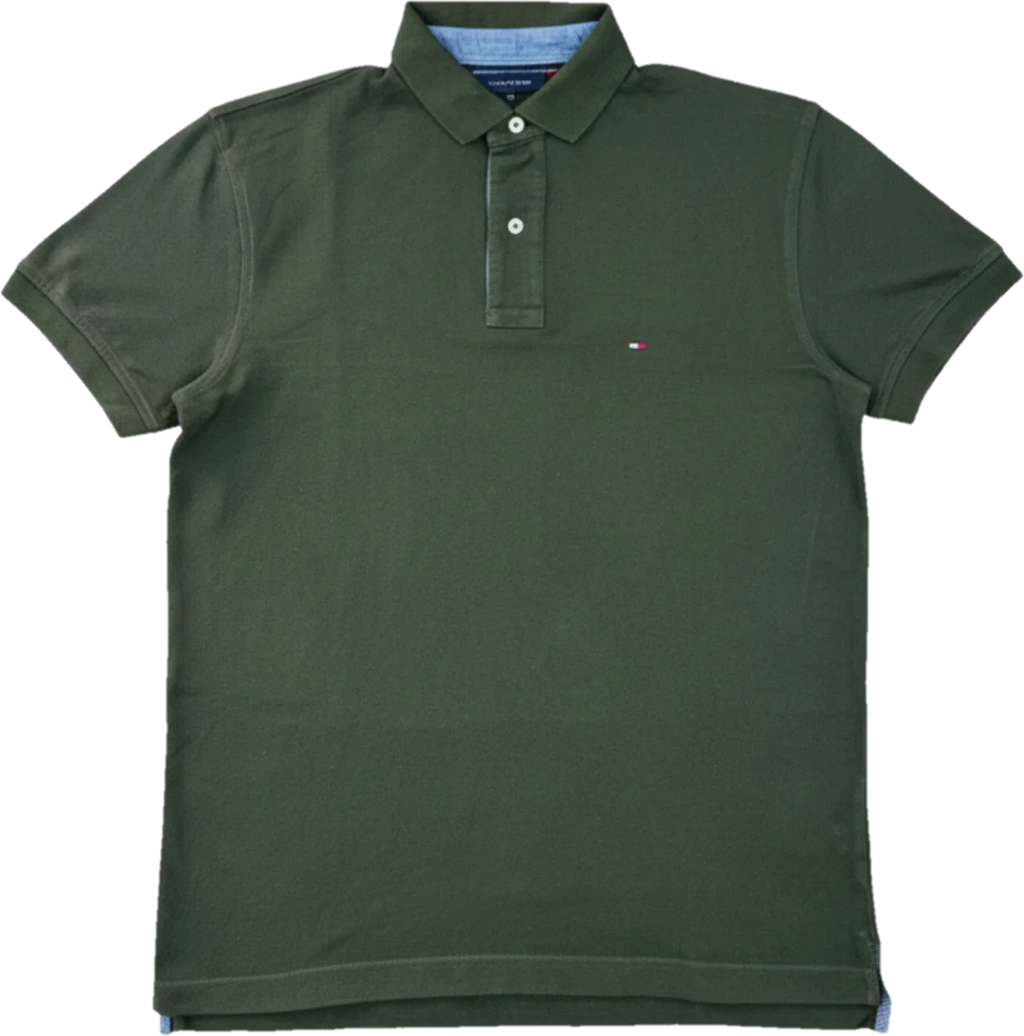 Polo vintage Tommy Hilfiger vert olive Taille M